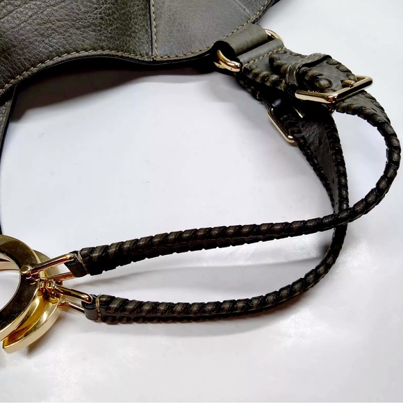 Auth Gucci Gray Leather Large Charlotte Hobo Bag Preloved Purse Handbag Tote - Picture 4 of 9